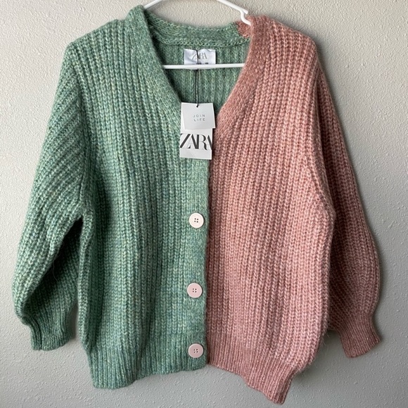 cardigan color block zara